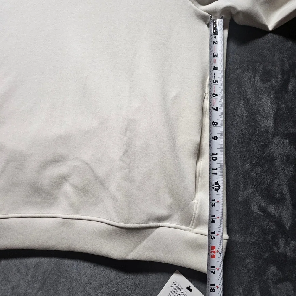 Lululemon Smooth Spacer Quarter Zip Men's XXL Light Ivory Pullover‎ LM3FWQS NEW